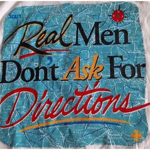 VTG Real Men Don't Ask For Directions White T-shirt Singe Stitch Men's Size XL